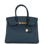 Hermes Birkin 30 Bleu de Prusse Togo Gold Hardware
