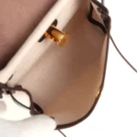 Hermes Herbag Zip 20 Mini Ecru and Beige Toile H Canvas and Ebene Vache Hunter Gold Hardware - Image 10