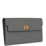 Hermes Kelly Pocket Long Wallet Gris Meyer Madame Gold Hardware - Image 2