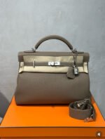 Herm&egrave;s Kelly maxi 42 Elephant Grey TOGO Custom - Image 4