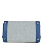Hermes Birkin 25 Bleu France Swift and Bleu Bill-Ecru Toile H Canvas Palladium Hardware - Image 6