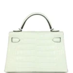 Hermes Kelly Sellier 20 Vert Peppermint Matte Alligator Palladium Hardware - Image 4