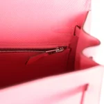 Hermes Kelly Sellier 25 Rose Azalee Epsom Palladium Hardware - Image 9