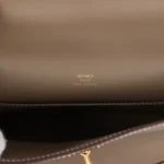 Hermes Kelly Pochette Etoupe Swift Gold Hardware - Image 7