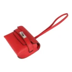 Hermes Kelly Festival Bag Charm Rouge Radieux Swift Palladium Hardware - Image 5