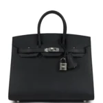 Hermes Birkin Sellier 25 Black Epsom Palladium Hardware