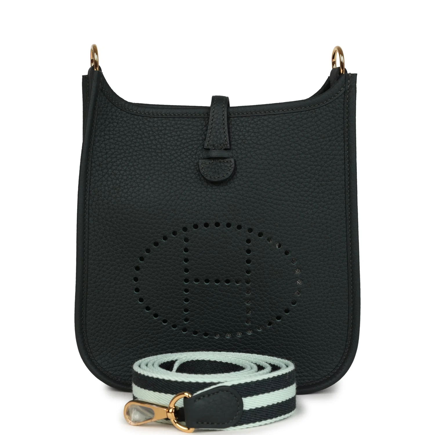 763C3A42-D2F2-8C05-41A4-A7C9899D631E.webp Hermes Evelyne TPM Vert Fonce Clemence Gold Hardware - Image 1