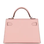 Hermes Kelly Sellier 20 Rose Sakura Chevre Mysore Palladium Hardware - Image 4