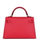 Hermes Kelly Sellier 20 Rose Extreme Epsom Gold Hardware - Image 4