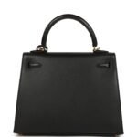 Hermes Kelly Sellier 25 Black Madame and Matte Alligator Touch Gold Hardware - Image 4