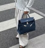 Hermes kelly 35 Dark blue custom TOCO