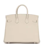 Hermes Birkin 25 Craie Togo Palladium Hardware - Image 4