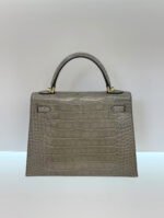 Herm&egrave;s Kelly 25-28 Dove Grey Crocodile Leather Custom - Image 4