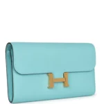Hermes Constance Wallet To Go Bleu Atoll Epsom Gold Hardware - Image 2
