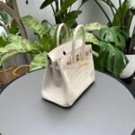 Herm&egrave;s Birkin25 Glacier White Matte Block Crocodile customization - Image 6