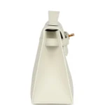 Hermes Kelly Pochette White Swift Gold Hardware - Image 3