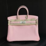 Herm&egrave;s Brikin 25-35 Cherry Blossom Pink Silver Buckle Custom - Image 2