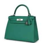 Hermes Kelly Sellier 28 Vert Vertigo Epsom Palladium Hardware - Image 5