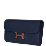 Hermes Constance Wallet To Go Bleu Navy Epsom Palladium Hardware - Image 5