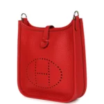 Hermes Evelyne TPM Rouge Radieux Clemence Palladium Hardware - Image 5