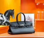 Hermes Birkin platinum bag black color Togo style fully hand-sewn silver buckle 29-42cm long customization - Image 2