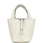 Hermes Picotin Lock 18 New White Clemence Palladium Hardware