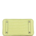 Hermes Birkin 25 Jaune Bourgeon Matte Alligator Palladium Hardware - Image 6