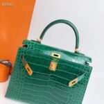 Herm&egrave;s Kelly 25 Alligator Vert Emerald customization - Image 2