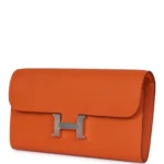 Hermes Constance Wallet To Go Orange Epsom Palladium Hardware - Image 5