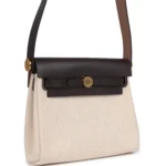 Hermes Herbag Zip 20 Mini Ecru and Beige Toile H Canvas and Ebene Vache Hunter Gold Hardware - Image 2