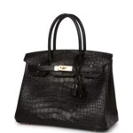 Hermes Birkin 30 Black Matte Alligator Gold Hardware - Image 5