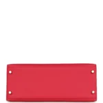 Hermes Kelly Sellier 28 Rose Extreme Epsom Palladium Hardware - Image 6