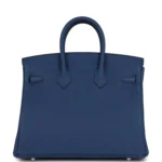 Hermes Birkin 25 Bleu Tie Togo Palladium Hardware - Image 5
