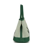 Hermes Garden Party Neo 23 Vert Moyen-Ecru Toile H Canvas and Vert Moyen Negonda Palladium Hardware - Image 3