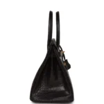Hermes Birkin 30 Black Matte Alligator Gold Hardware - Image 3