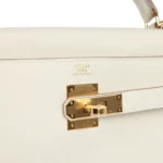 Hermes Kelly Retourne 32 Craie Togo Gold Hardware - Image 7