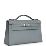 Hermes Kelly Pochette Gris Pantin Swift Palladium Hardware - Image 2