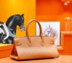 Hermes  Birkin platinum bag, golden brown color, Togo style fully hand-sewn silver buckle 29-42cm long customization - Image 3