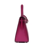 Hermes Kelly Sellier 25 Rose Pourpre Epsom Palladium Hardware - Image 3
