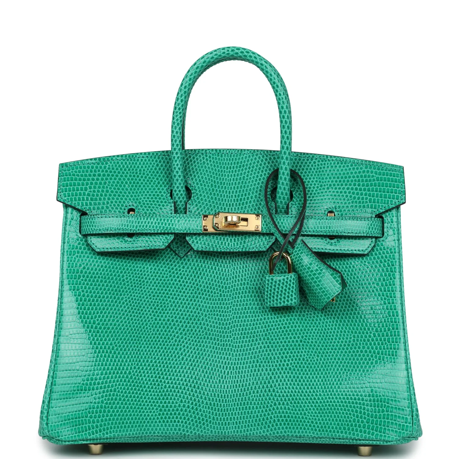 87122329-7A5A-5460-8AF1-BA1AAEB558A4.webp Hermes Birkin 25 Menthe Varanus Niloticus Lizard Gold Hardware - Image 1