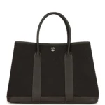 Hermes Garden Party 30 Ebene Toile Officier Canvas and Negonda Palladium Hardware