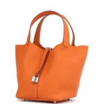 Hermes Picotin Lock 22 Orange Clemence Palladium Hardware - Image 5
