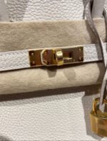 Herm&egrave;s Birkin 25-35 Craie Cream White Togo Leather Custom - Image 9