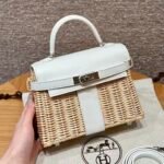 Herm&egrave;s Kelly 20-25 Picnic white Custom-made