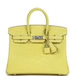 Hermes Birkin 25 Lime Matte Alligator Palladium Hardware