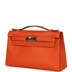 Hermes Kelly Pochette Feu Epsom Palladium Hardware - Image 5