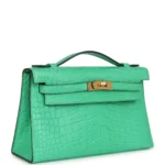 Hermes Kelly Pochette Vert Comics Matte Alligator Gold Hardware - Image 2