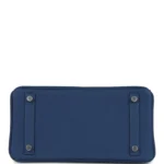 Hermes Birkin 25 Bleu Tie Togo Palladium Hardware - Image 6