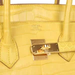 Hermes Birkin 35 Mimosa Matte Porosus Crocodile Gold Hardware - Image 7