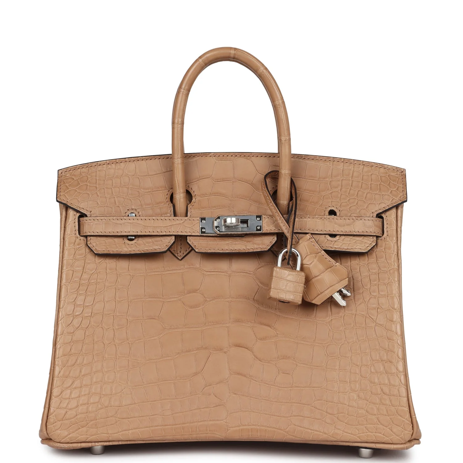 89D83C21-80C9-02F9-CD19-A1A8B5C1CD51.webp Hermes Birkin 25 Chai Matte Alligator Palladium Hardware - Image 1